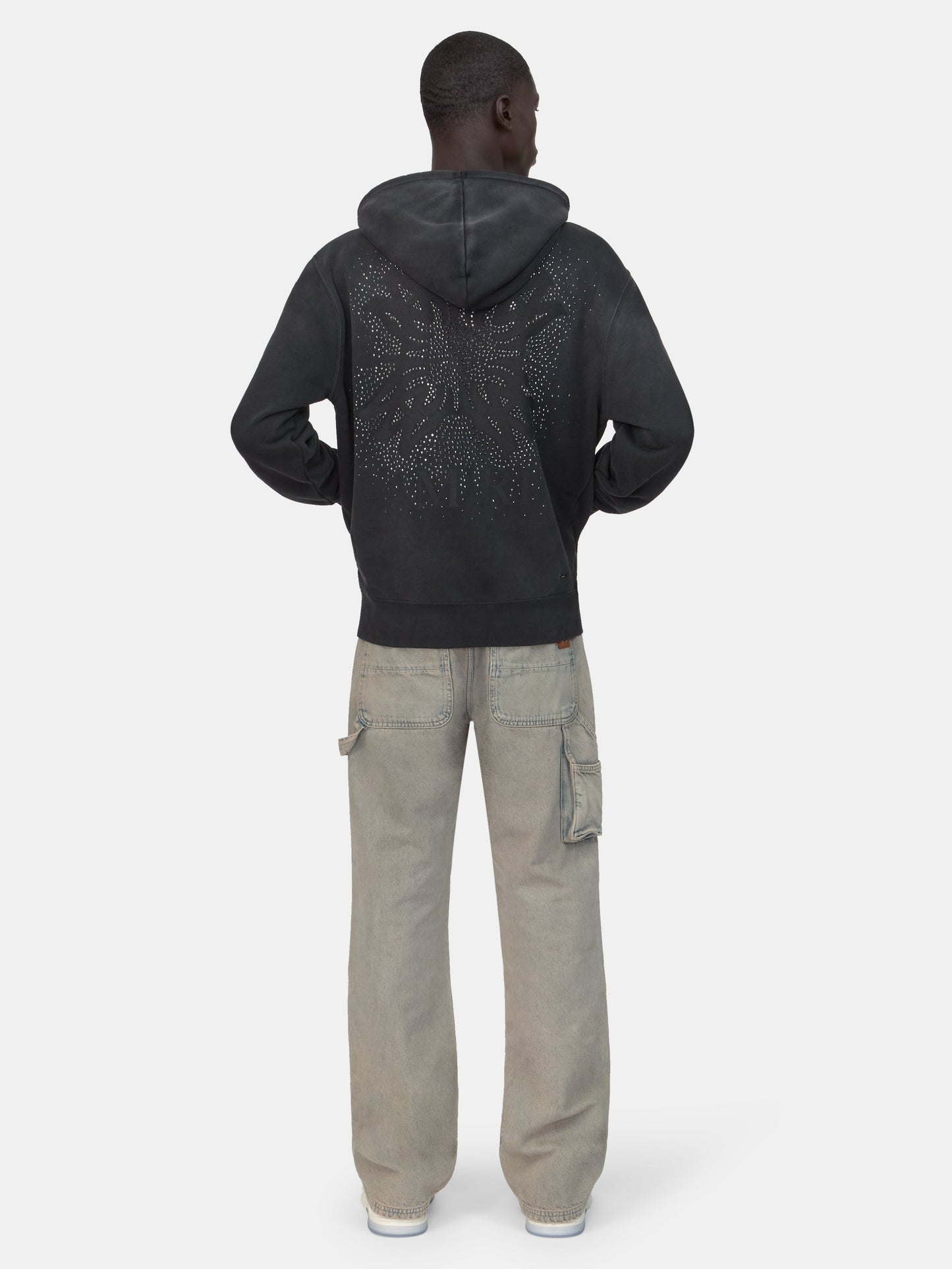 MA QUAD CRYSTAL ZIP HOODIE - Black