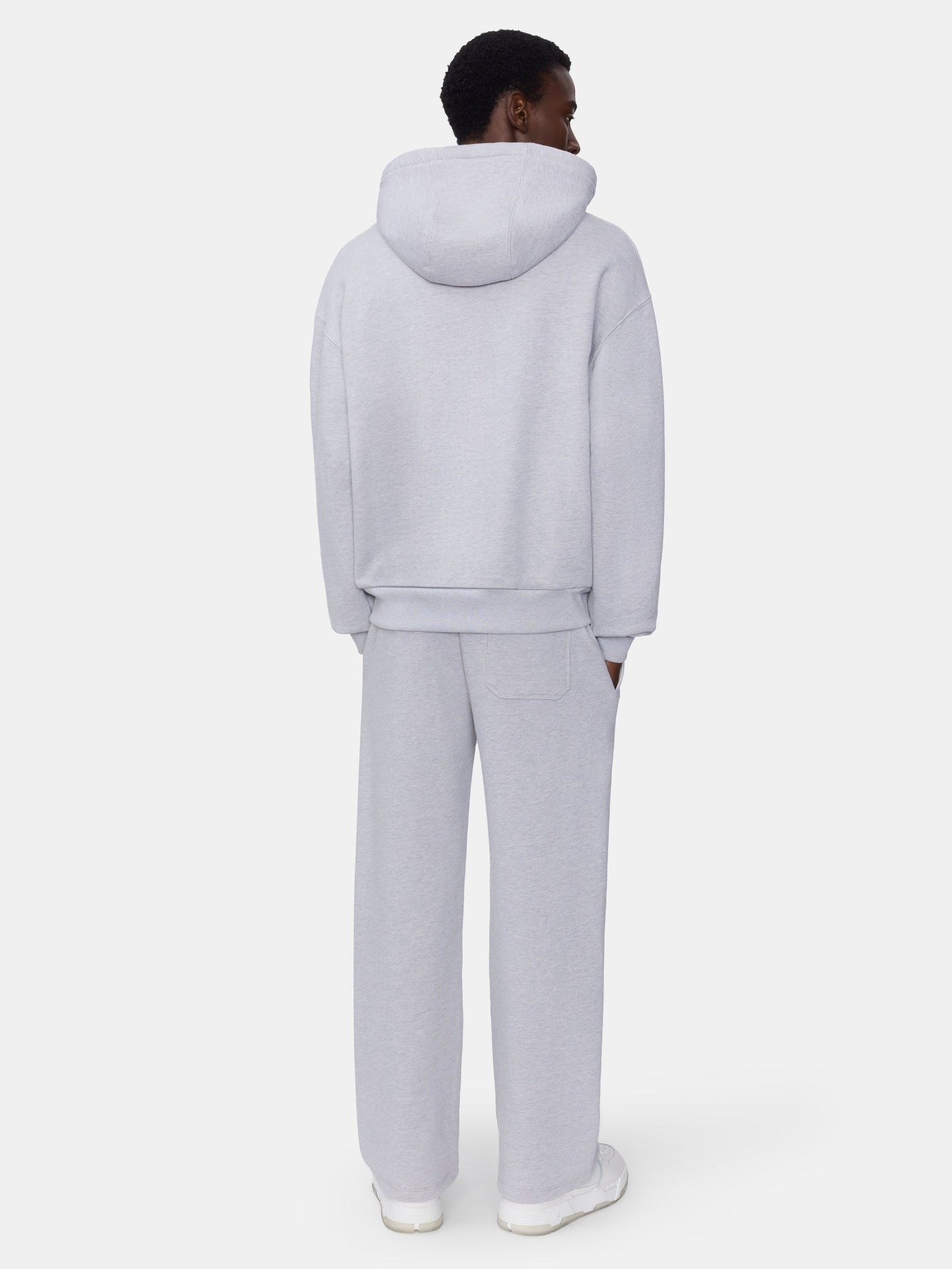RELAXED ZIP UP HOODIE - HEATHER GREY