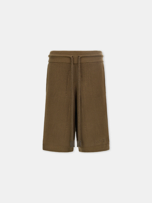 AMIRI CROCHET MESH SHORT - Espresso