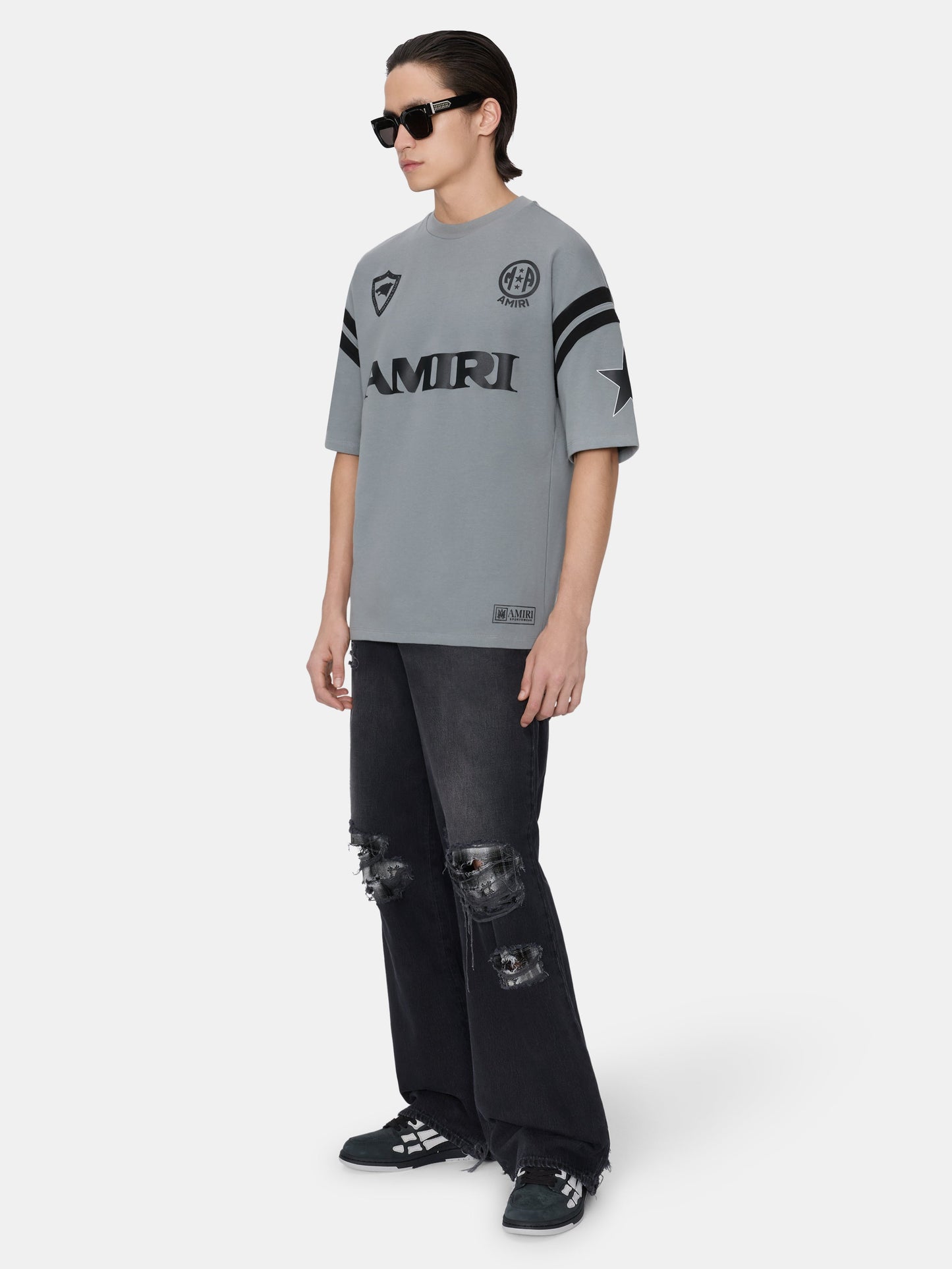 SKATE TEE AMIRI SPORT OVERSIZED TEE - STONE