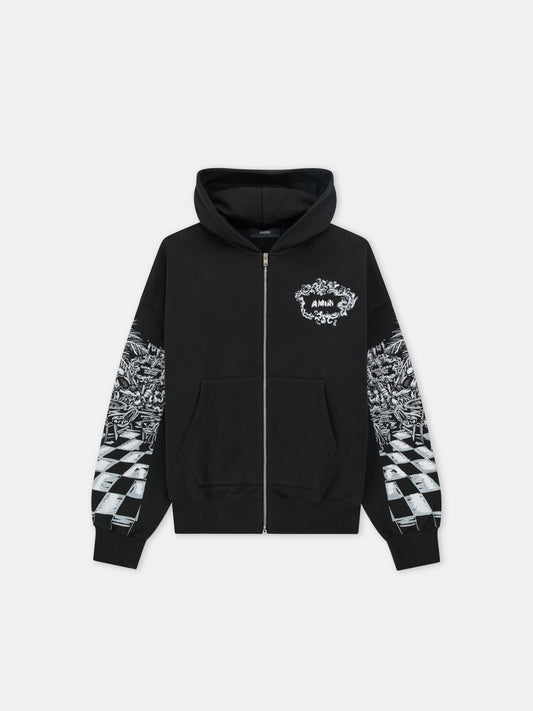 CHATEAU SKETCH ZIP HOODIE - Black