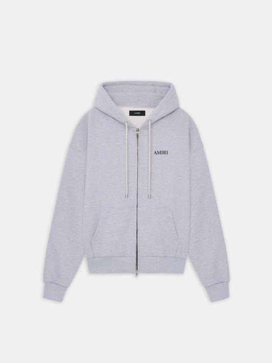 RELAXED ZIP UP HOODIE - HEATHER GREY