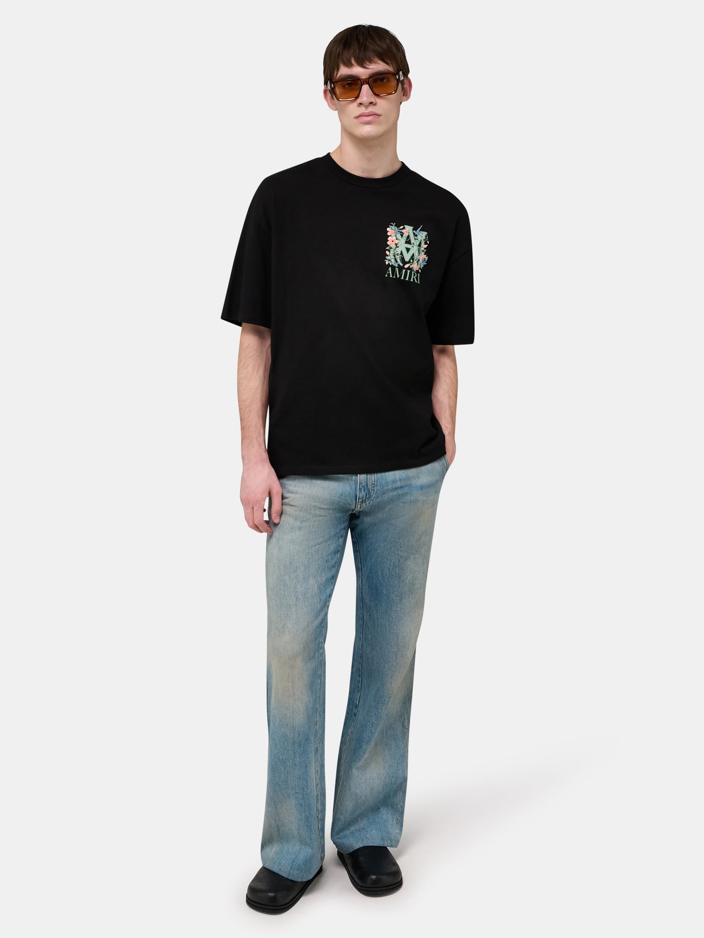 MA FLORAL OVERSIZED TEE - Black